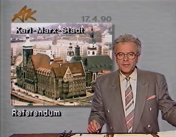 "AK am Abend" vom 17.04.1990, Referendum zur Rückbenennung in Chemnitz